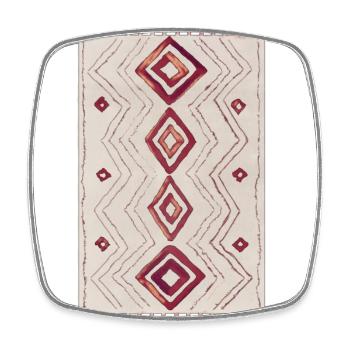 Tapis marocain dessiné à la main - Magnet carré - blanc - Devant