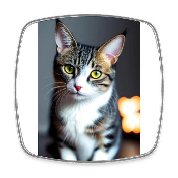 Que faire avec un tel chat domestique à poil court - Magnet carré - blanc - Devant