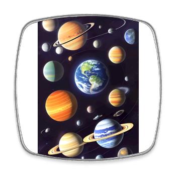 Space 01 - Square fridge magnet - white - Front