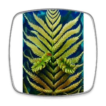Fern Leaf - Square fridge magnet - white - Front