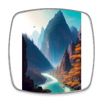 River Mountains - Square fridge magnet - white - Front