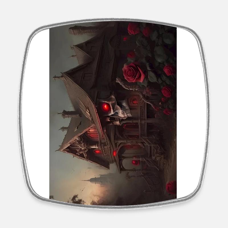 Maison du crâne - Magnet carré - blanc