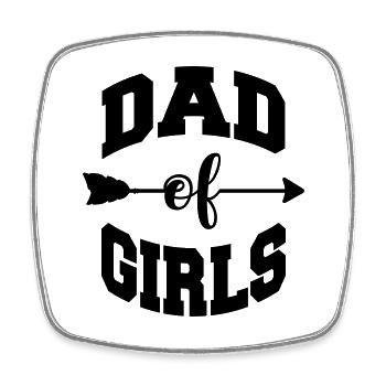 bester Papa Töchter Vater Tochter Dad of girls - Viereckiger Kühlschrankmagnet - Weiß - Vorne