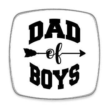 Dad of boys Father Son Sons Gift Idea Father's Day - Square fridge magnet - white - Front