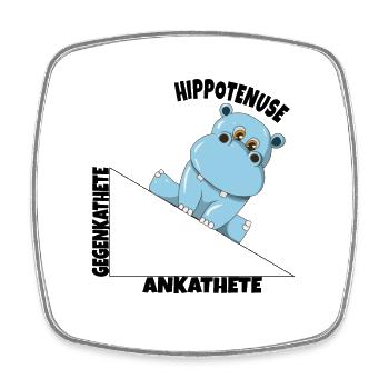 Math Hippotenuse Angular Function Hypotenuse Hippo - Square fridge magnet - white - Front