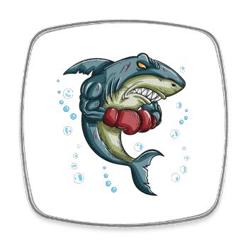 Shark Tiger Shark Boxing Glove Boxing Trainer Boxing - Square fridge magnet - white - Front
