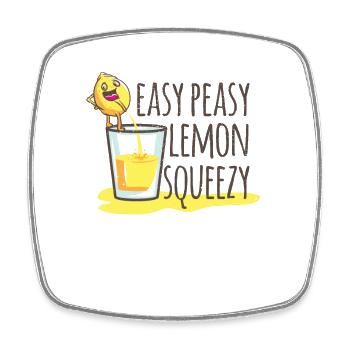 Zitrone Lemon Witziges Böses Frucht Zitronensaft - Viereckiger Kühlschrankmagnet - Weiß - Vorne