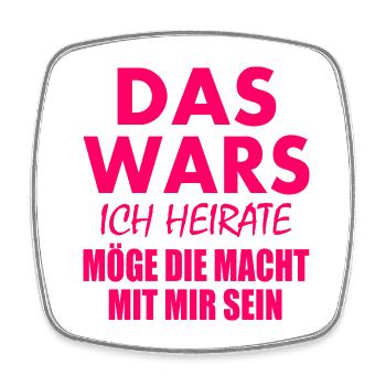 Das wars ich heirate - Viereckiger Kühlschrankmagnet - Weiß - Vorne