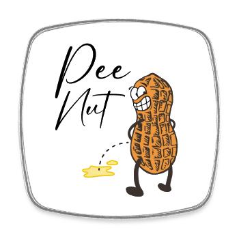 Pee nut - Square fridge magnet - white - Front