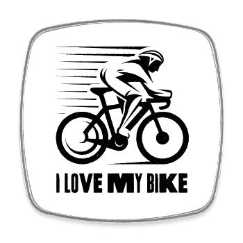 I love my Bike - Square fridge magnet - white - Front