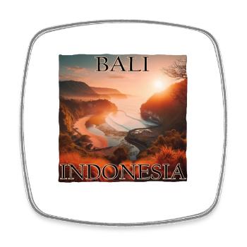 Bali Beach Indonesia Sunrise Tropical - Square fridge magnet - white - Front