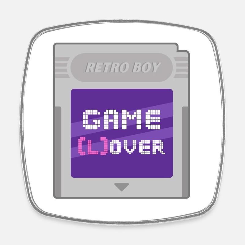 RETRO BOY Game Lover - Square fridge magnet - white