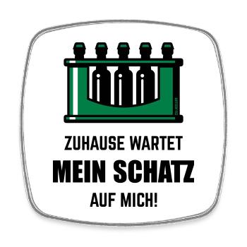 XGrüner Schatz - Viereckiger Kühlschrankmagnet - Weiß - Vorne