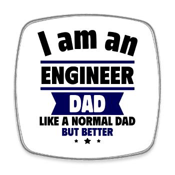 Papa Ingenieur, Vatertagsgeschenk - Viereckiger Kühlschrankmagnet - Weiß - Vorne