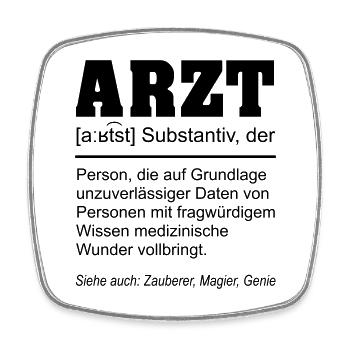 Arzt Definition Beruf lustig - Viereckiger Kühlschrankmagnet - Weiß - Vorne
