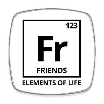 Elements of life: 123 friends periodic table - Square fridge magnet - white - Front