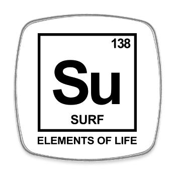 Elements of life: 138 surf periodic table surfing - Square fridge magnet - white - Front