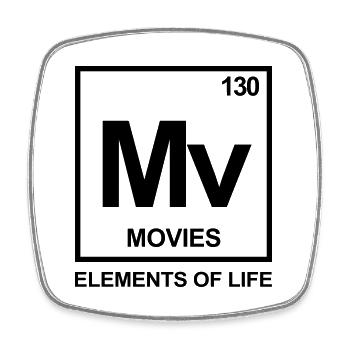 Elements of life: 130 films tableau périodique - Magnet carré - blanc - Devant