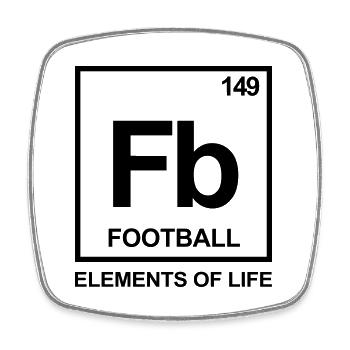 Elements of life: 149 Football Periodic Table - Square fridge magnet - white - Front
