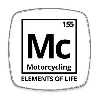Elements of life: 155 Motorcycling Periodic Table - Square fridge magnet - white - Front