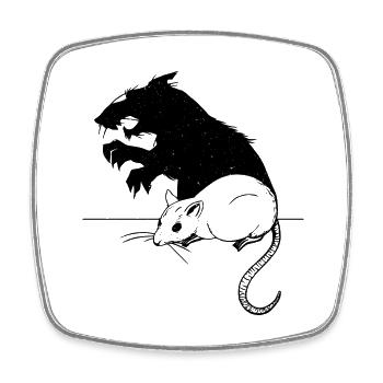 Maus - Viereckiger Kühlschrankmagnet - Weiß - Vorne