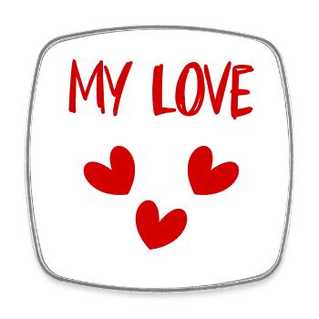 LIEBE. VALENTINSTAG. JUNGGESELLINNENABSCHIED. ICH LIEBE DICH. ICH LIEBE DICH. - Viereckiger Kühlschrankmagnet - Weiß - Vorne