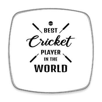 Meilleur joueur de cricket au monde Cadeau de cricket - Magnet carré - blanc - Devant