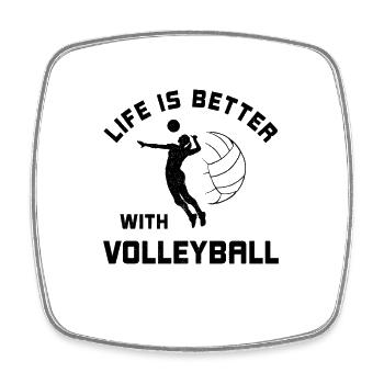 La vie est meilleure avec le volleyball en disant cadeau - Magnet carré - blanc - Devant
