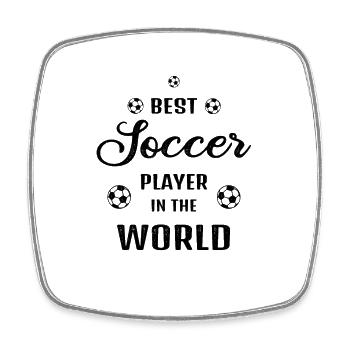 Meilleur joueur de football au monde Citation Cadeau - Magnet carré - blanc - Devant