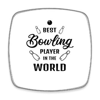 Meilleur joueur de quilles au monde Bowling Dire cadeau - Magnet carré - blanc - Devant