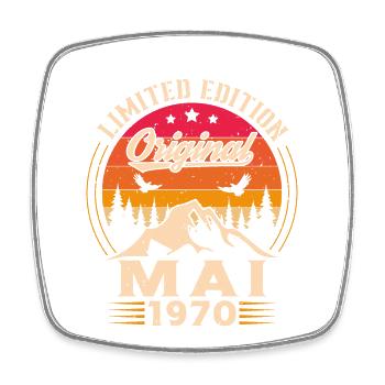 Vintage Nées En Mai 1970 Cadeau D'anniversaire - Magnet carré - blanc - Devant