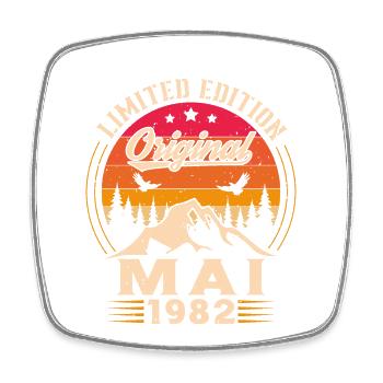 Mai 1982 Vintage Nées En Mai 1982 Anniversaire - Magnet carré - blanc - Devant