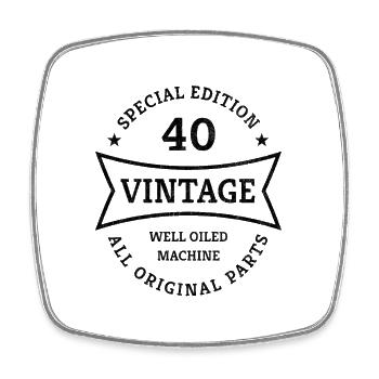 Vintage 40th birthday vintage 1983 gift idea - Square fridge magnet - white - Front