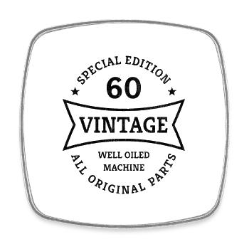 Vintage 60ème anniversaire Né en 1963 Idée cadeau - Magnet carré - blanc - Devant