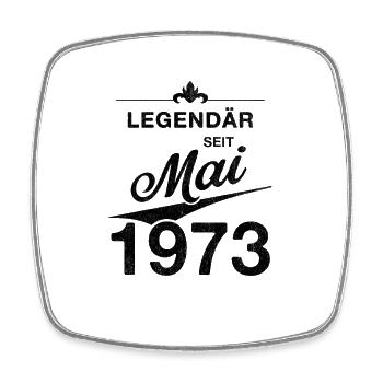 50. Geburtstag Legendär Mai 1973 Jahrgang 73 - Viereckiger Kühlschrankmagnet - Weiß - Vorne