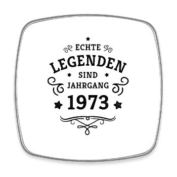 Legenden sind 1973 geboren 50. Geburtstag Geschenk - Viereckiger Kühlschrankmagnet - Weiß - Vorne