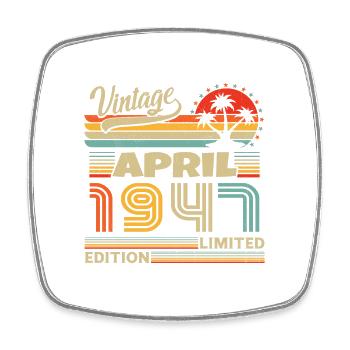 Vintage Nées En Avril 1947 Cadeau D'anniversaire - Magnet carré - blanc - Devant