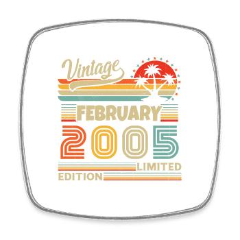 Février 2005 Vintage Anniversaire Rétro Cadeau - Magnet carré - blanc - Devant