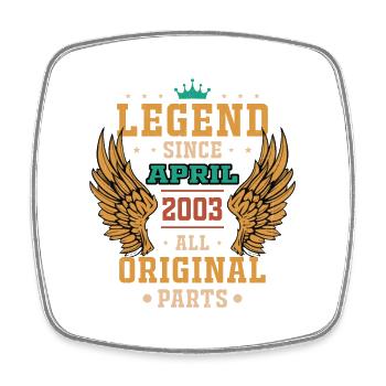 légende depuis avril 2003 cadeau d'anniversaire - Magnet carré - blanc - Devant
