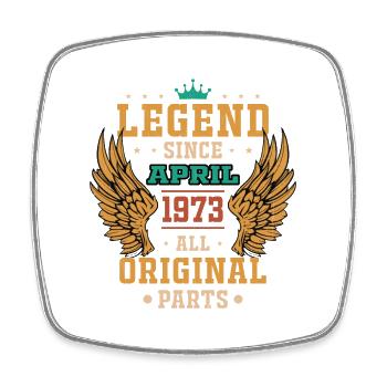 légende depuis avril 1973 cadeau d'anniversaire - Magnet carré - blanc - Devant