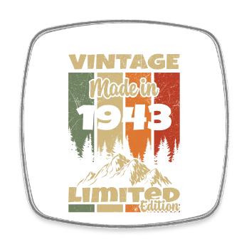 1943 Vintage Geburtstagsgeschenk 1943 - Viereckiger Kühlschrankmagnet - Weiß - Vorne