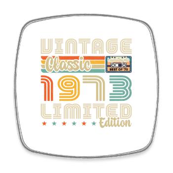 Vintage 1973 Birthday Gift 1973 - Square fridge magnet - white - Front