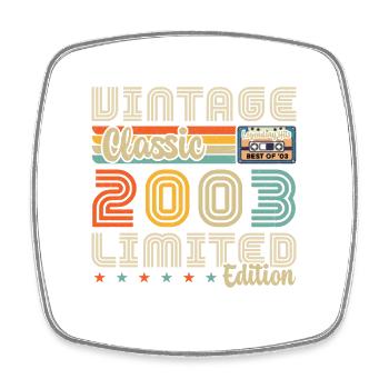 Jahrgang 2003 Geburtstagsgeschenk 2003 - Viereckiger Kühlschrankmagnet - Weiß - Vorne