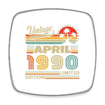 Vintage Nées En Avril 1990 Cadeau D'anniversaire - Magnet carré - blanc - Devant