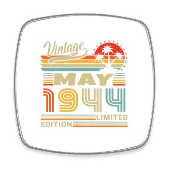 Millésime Né(e) Mai 1944 Cadeau Anniversaire - Magnet carré - blanc - Devant