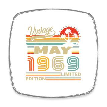 Vintage Nées En Mai 1969 Cadeau D'anniversaire - Magnet carré - blanc - Devant