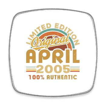 Avril 2005 Vintage Rétro Cadeau D’anniversaire - Magnet carré - blanc - Devant