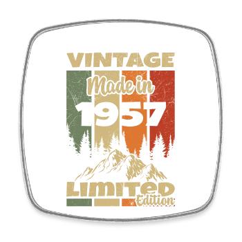 Vintage 1957 Birthday Gift 1957 - Square fridge magnet - white - Front