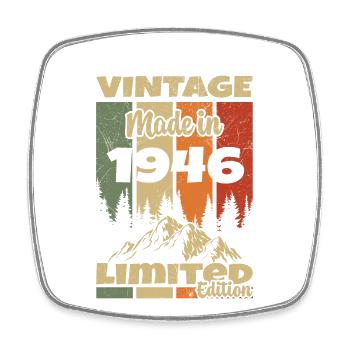 Jahrgang 1946 Geburtstagsgeschenk 1946 - Viereckiger Kühlschrankmagnet - Weiß - Vorne