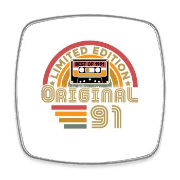 Original 1991 Vintage Anniversary Humor - Square fridge magnet - white - Front